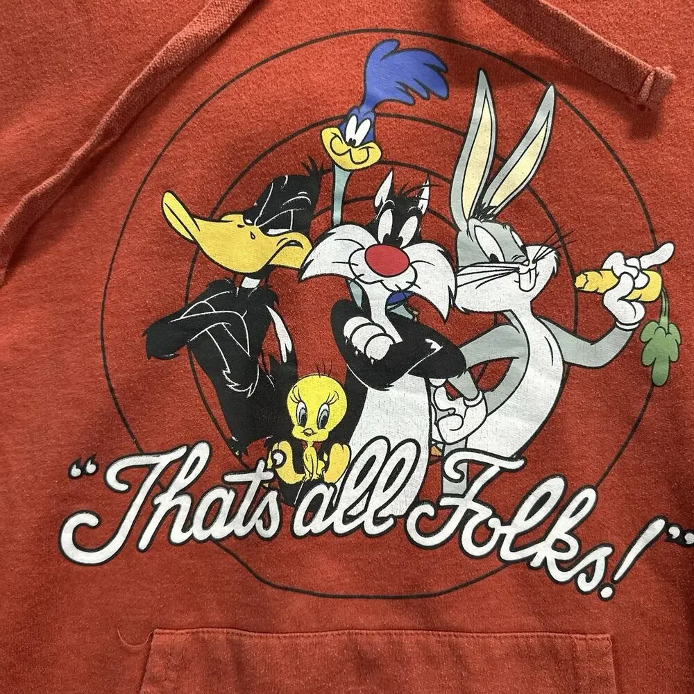 Looney Tunes Classic Character M7-9 Pull Over Hoodie Rust Front CharaGraphic